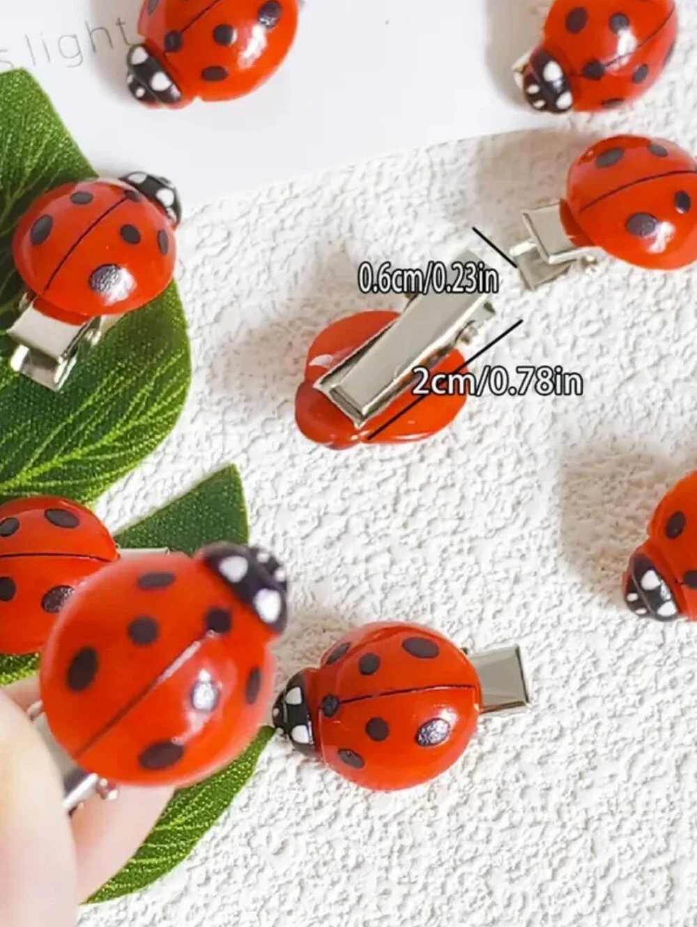 🐞20pcs Small Acrylic Ladybug Hair Clips W/Alligator Clamps (OS) 🐞🐞